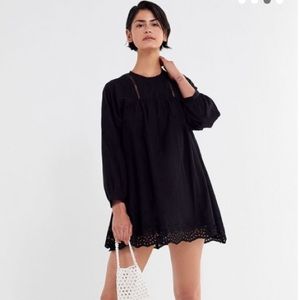 UO Beatrice Eyelet Babydoll Romper